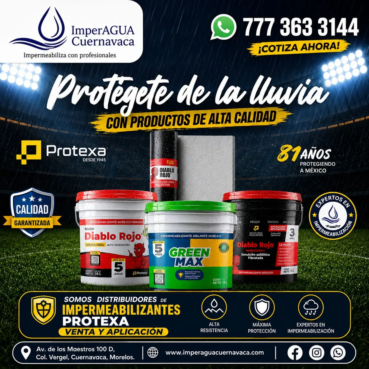 Productos impermeabilizantes certificados utilizados por ImperAGUA