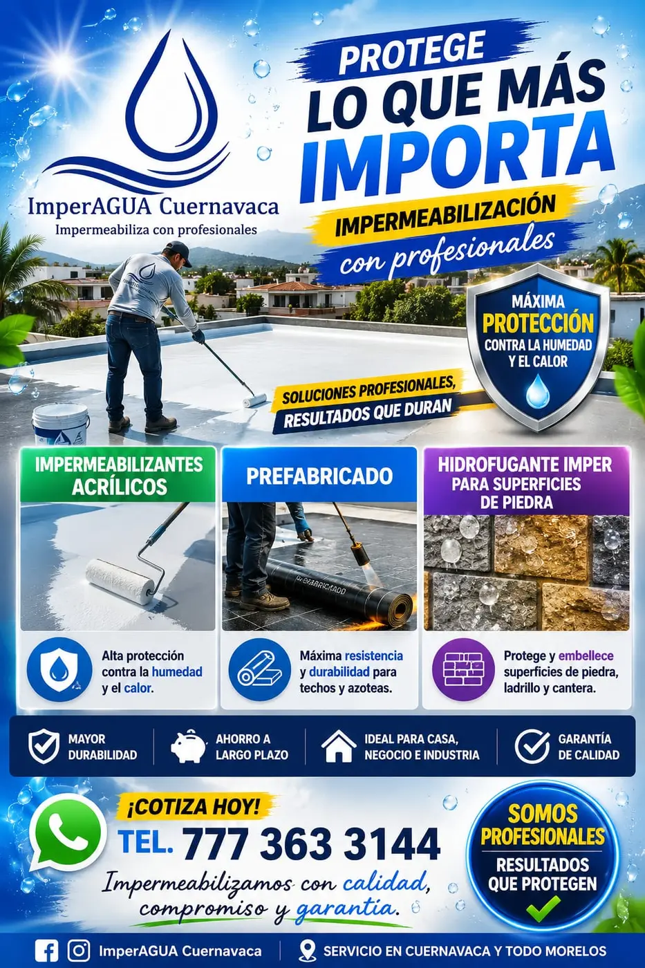 Trabajo de reparación en interior de alberca