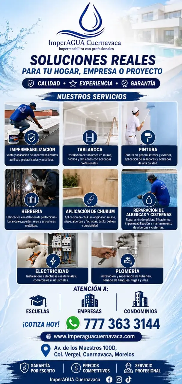 Soluciones ImperAGUA para albercas cisternas y tanques